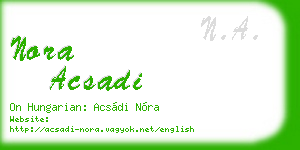 nora acsadi business card